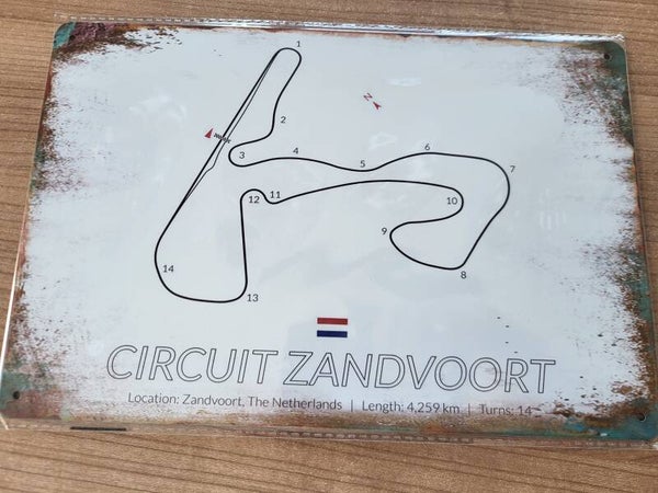 Bord Zandvoort wit