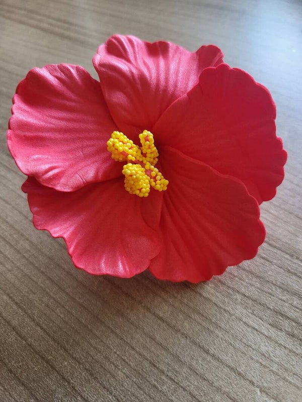 Haarspeld bloem rood