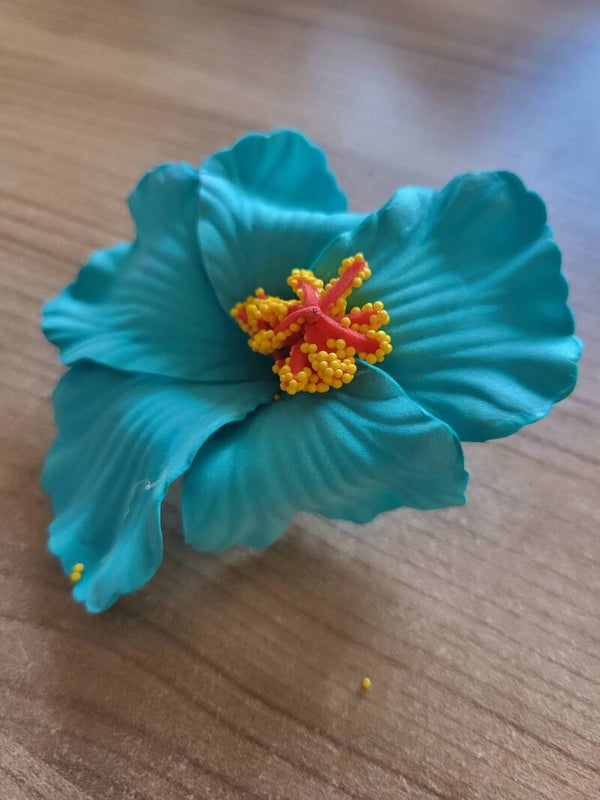 Haarspeld bloem blauw