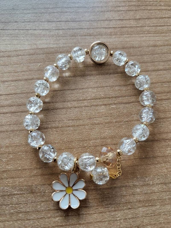 Armband bloem wit