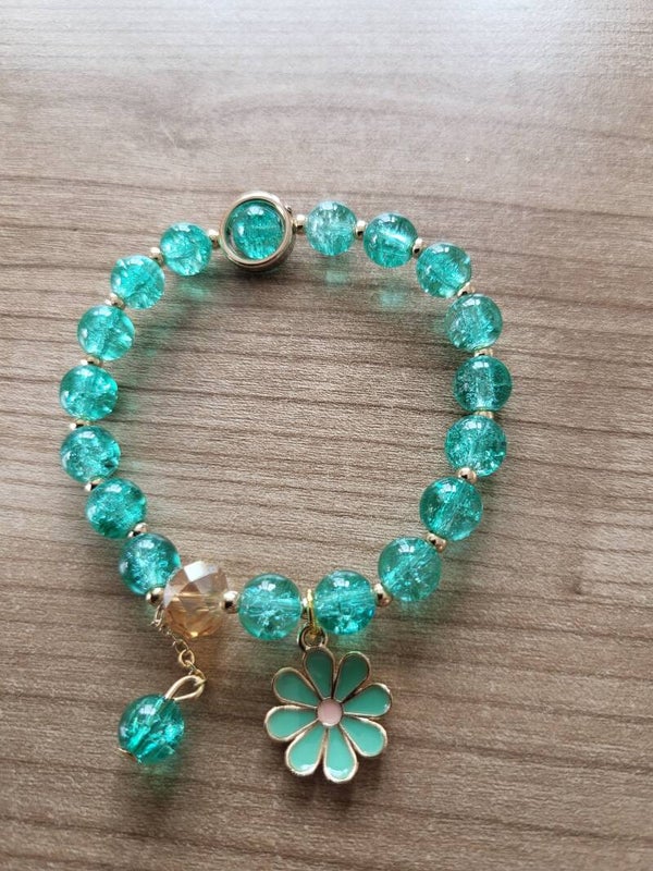 Armband bloem groen