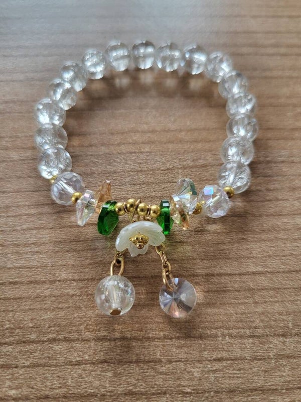 Kralenarmband bedels wit