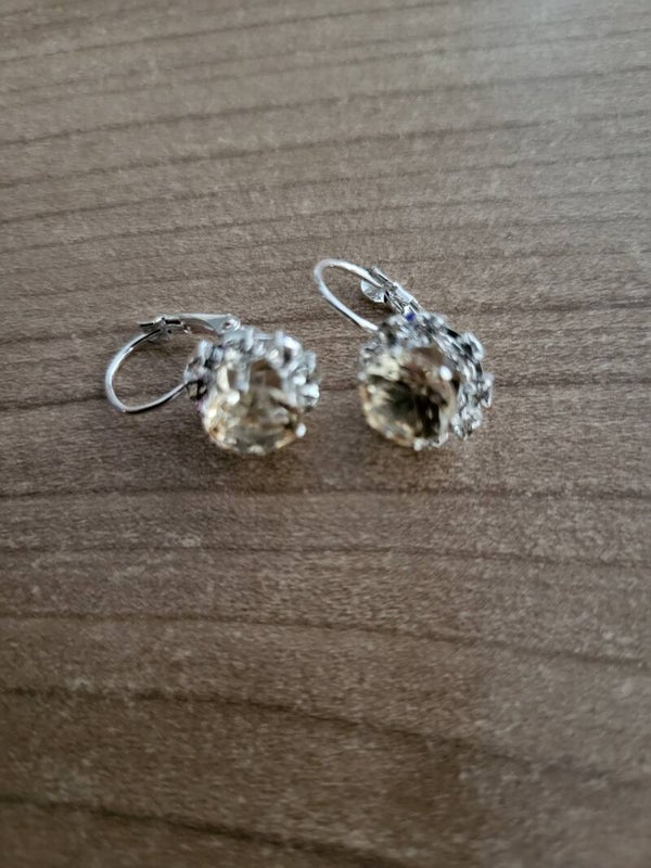 Oorbellen geel zilver
