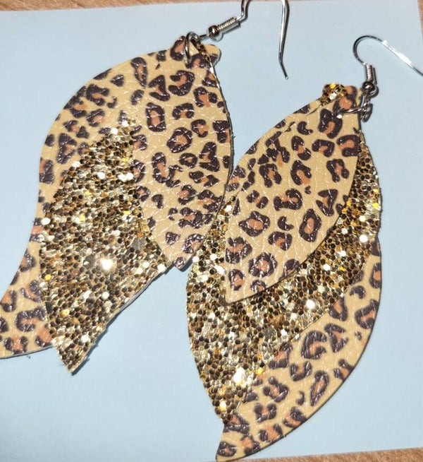 Oorbellen luipaard glitter