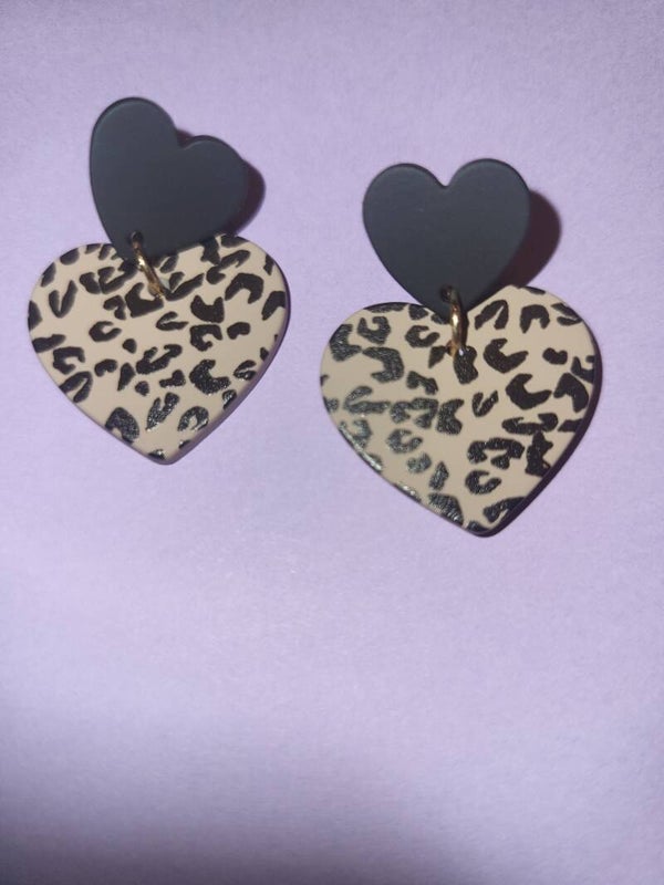 Oorbellen print hart