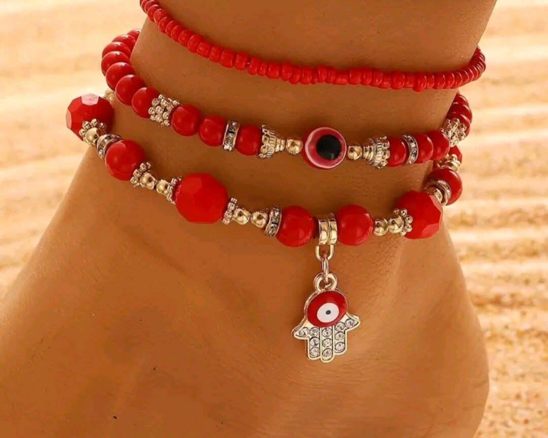 Setje enkelbandjes rood