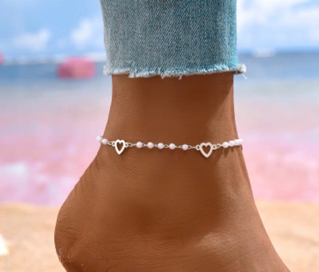 Enkelbandje parels hartje