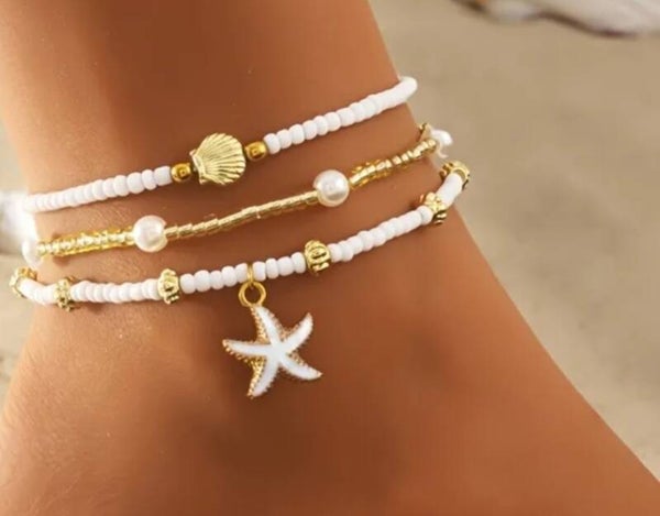 Setje enkelbandjes wit