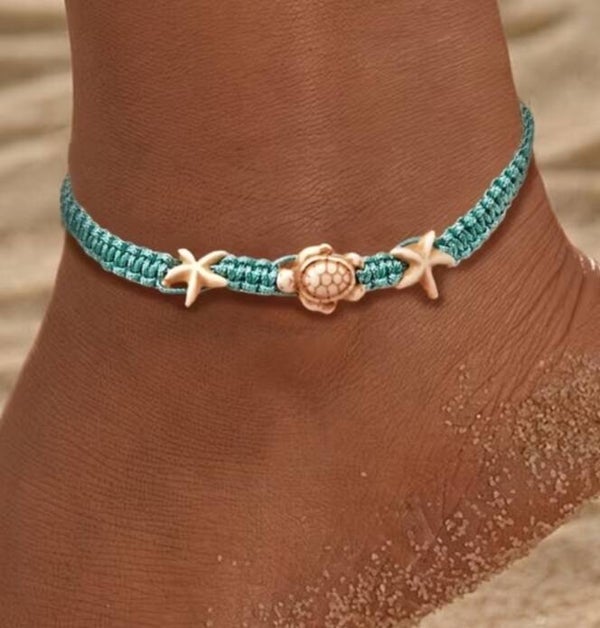 Enkelbandje strand blauw