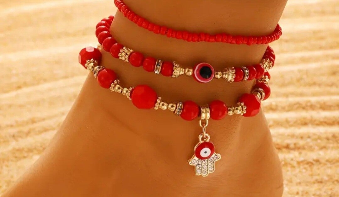 Enkelbandjes Set rood