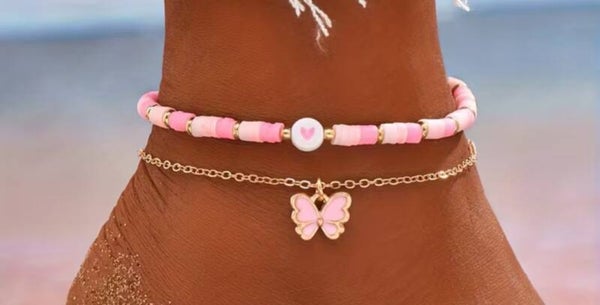 Enkelbandje roze vlinder