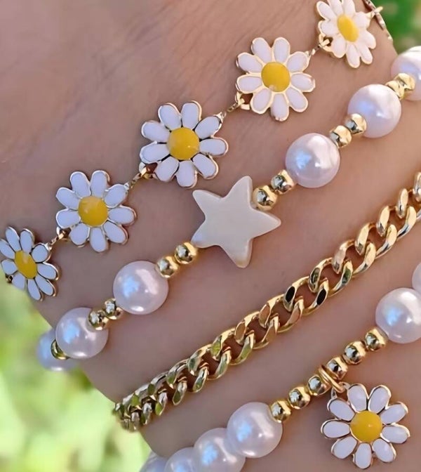 Armbanden set madeliefjes