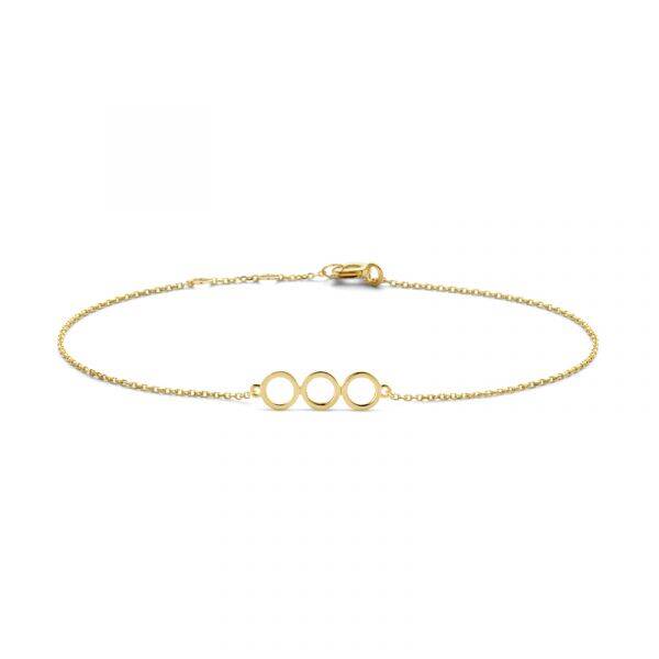 New Bling gouden armband met 3 cirkels
