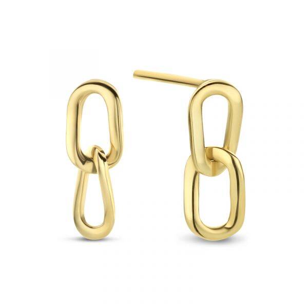 New Bling gouden oorknopjes met hanger 9NBG-0347