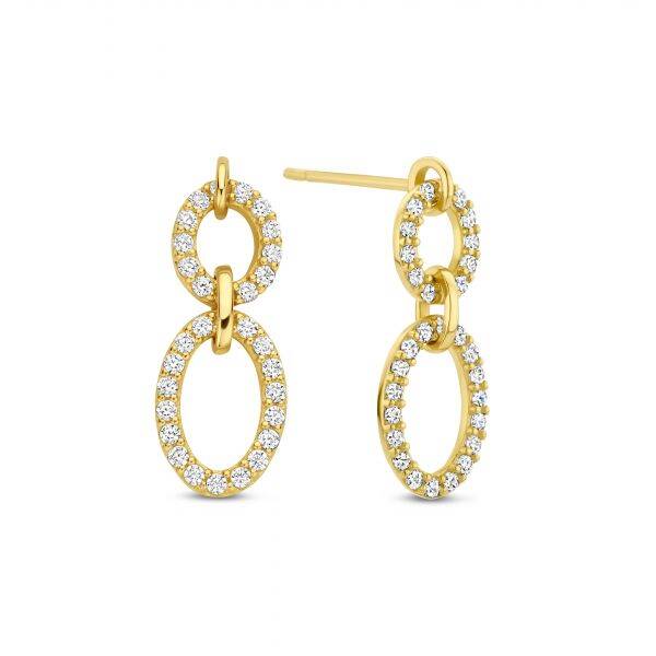 New Bling Gouden oorbellen met zirkonia