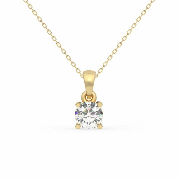 Diamo Diamonds geel gouden solitair ketting met diamant