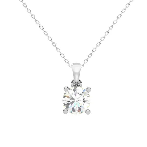 Diamo Diamonds wit gouden 4 prong solitair collier met diamant