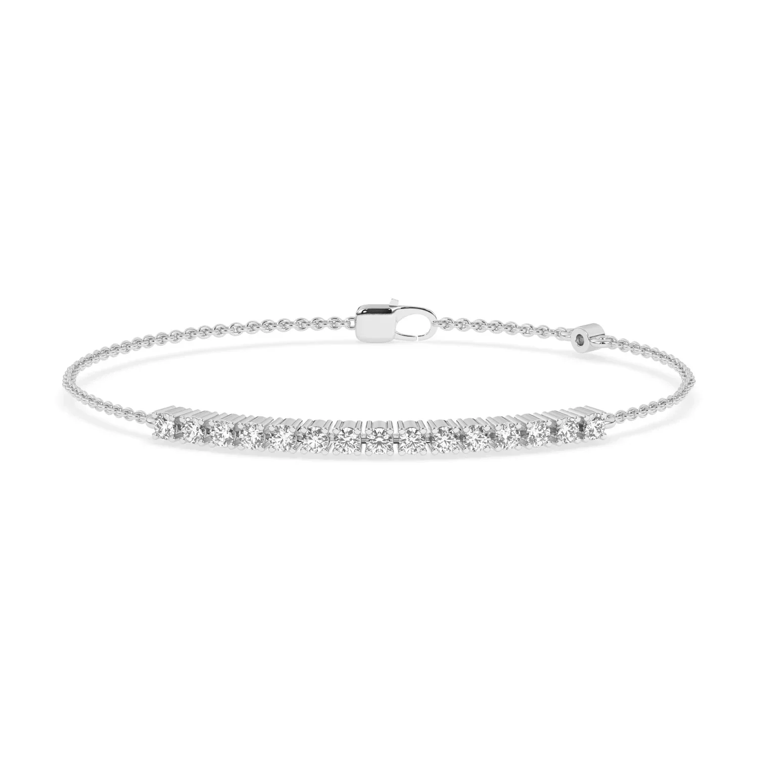 Diamo Diamonds 14 krt wit gouden armband bezet met diamant