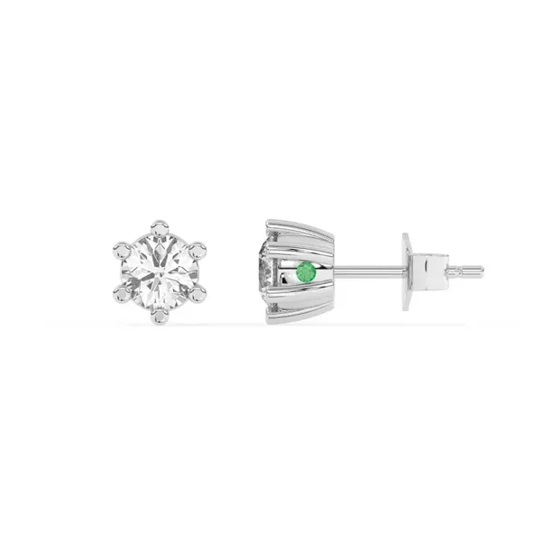Diamo Diamonds wit gouden stud oorbellen 6 poot met diamant