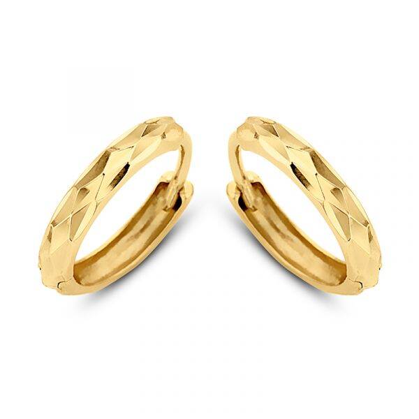 New Bling gouden bewerkte oorringen 12mm.
