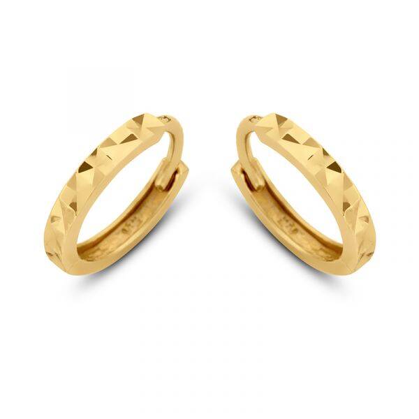 New Bling 14 krt gouden oorringen bewerkt