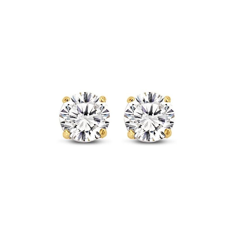 New Bling gouden oorstekers bezet met zirkonia 4 mm