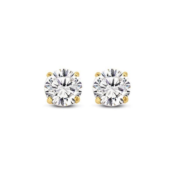 New Bling gouden oorstekers bezet met zirkonia 4 mm