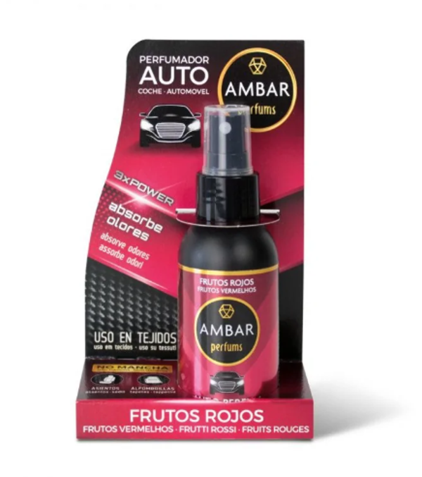 Spray Désodorisant voiture Ambar Fruits rouge