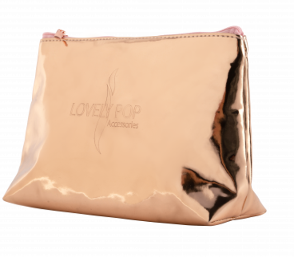 Trousse de maquillage rose gold