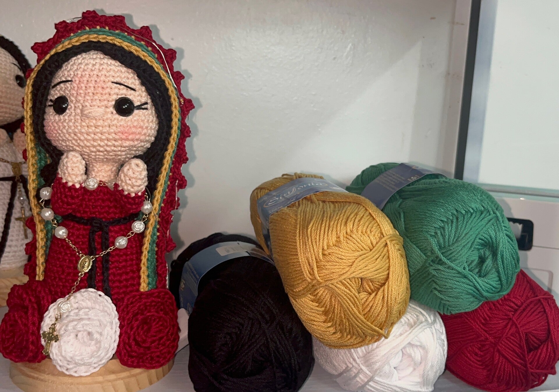 paquete de completo hilos para tejer a la virgen de guadalupe