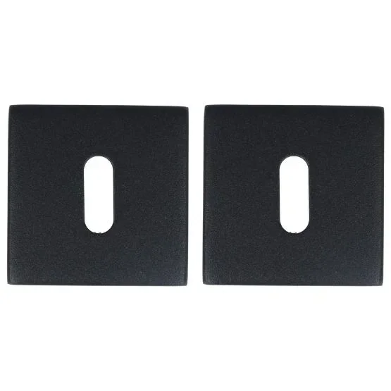 2 Sleutelplaatjes vierkant rvs/zwart