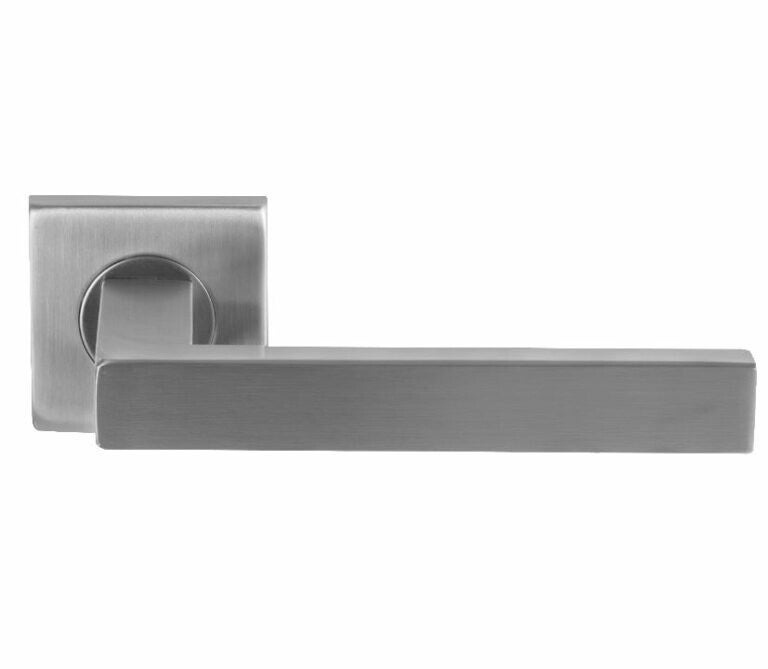 Deurklink Basis vierkant op rozet rvs