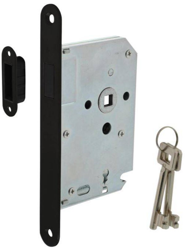 Intersteel Magneet Klavier dag en nachtslot SL56 met zwarte voorplaat 20×175 mm