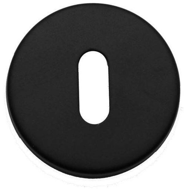 Sleutelplaatje Rond verdekt mat zwart ( per stuk)