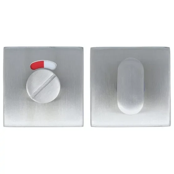 Badkamer / Toilet  vrij-bezet rvs vierkant (rood/wit)