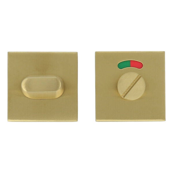 Badkamer/WC vrij-bezet vierkant 53x53x10 mm PVD mat goud