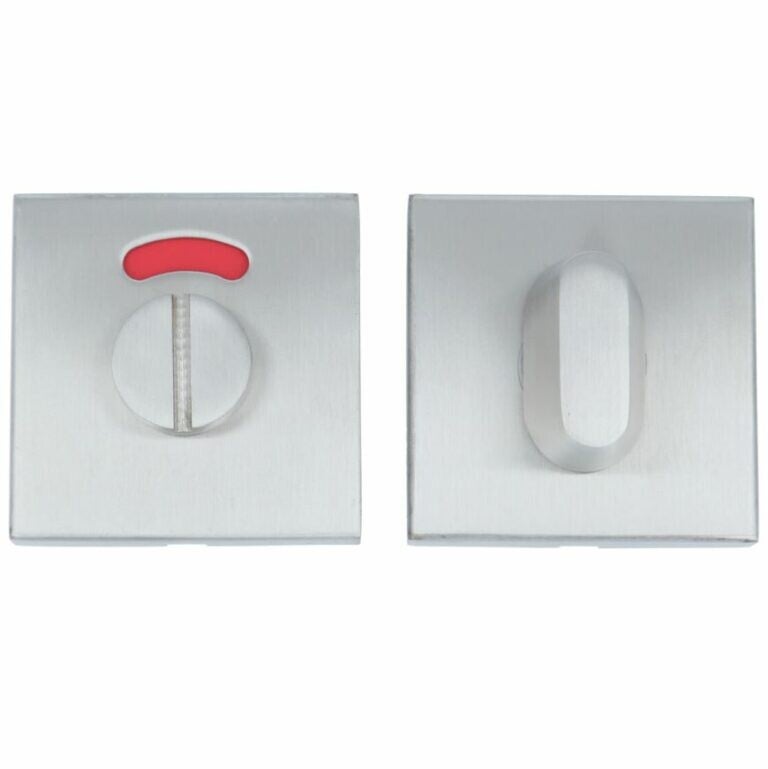 Badkamer/Toilet vrij-bezet vierkant 53x53x10 mm mat rvs