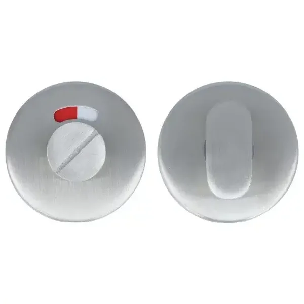 Badkamer/Toilet vrij-bezet rvs rond (rood/wit)