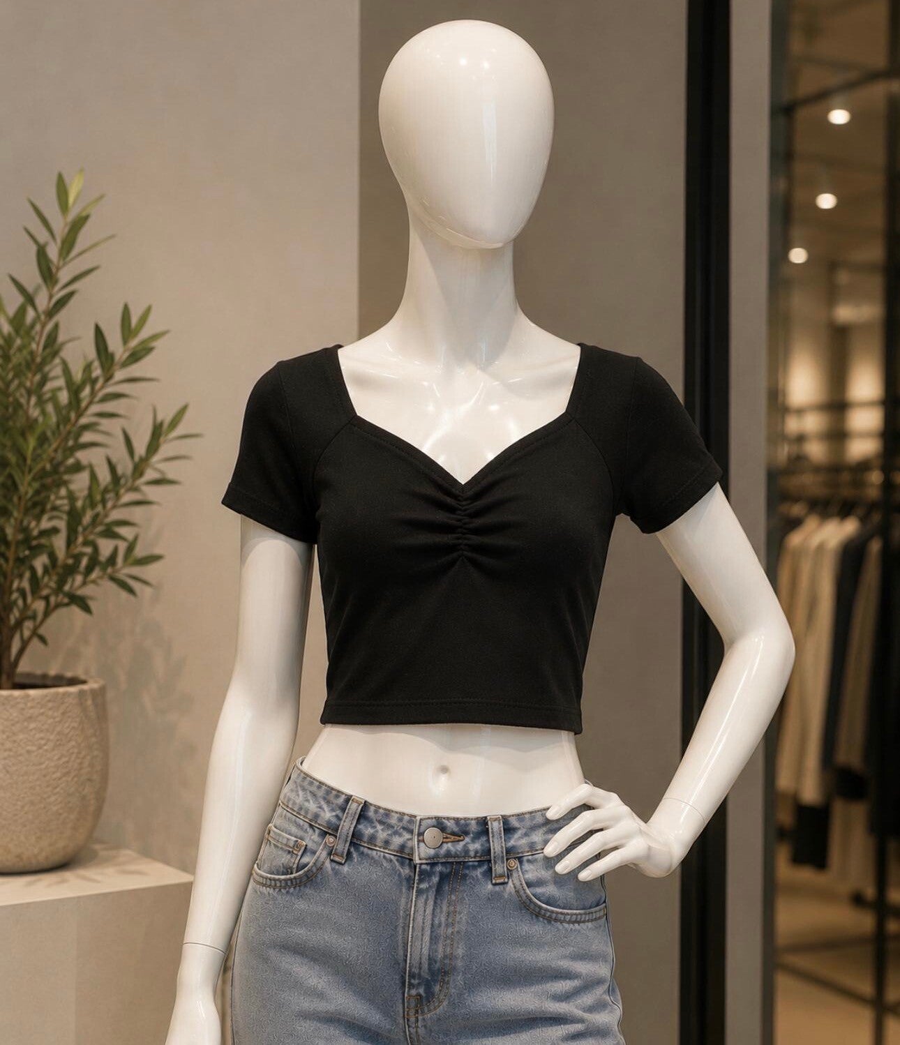 Elegantes Damen Crop Top Schwarz – Modern & Zeitlos