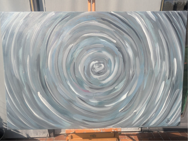 Schilderij 'Spiral Grey'
