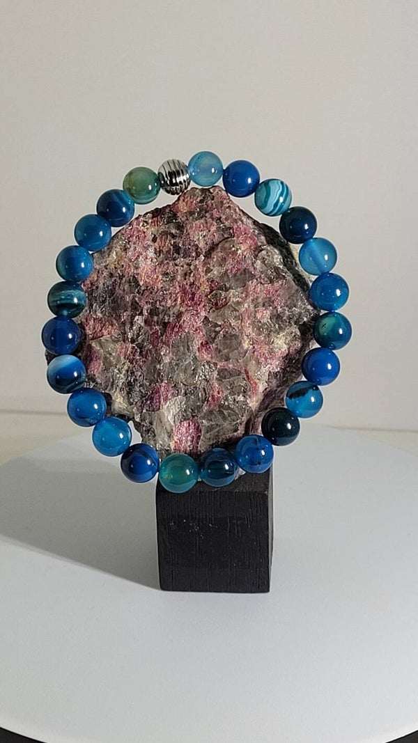 Bracelet Agate Bleue