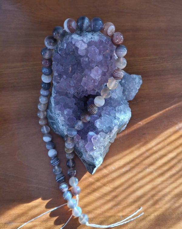 Fil de perles Agate du Botswana 8 mm