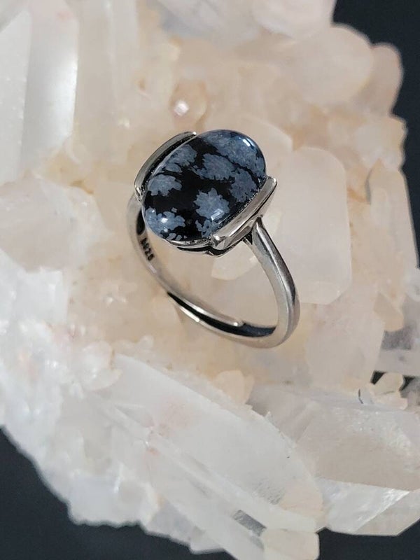 Bague Obsidienne Neige