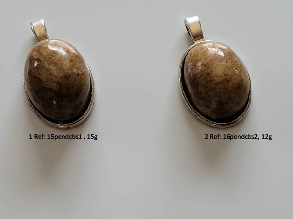 Pendentif Calcédoine Brun Sable