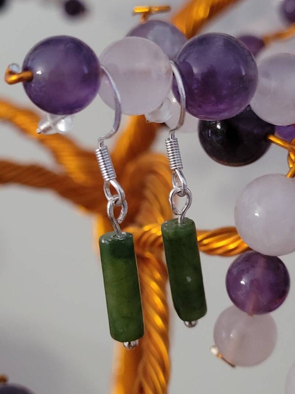 Boucles d'oreilles Jade vert