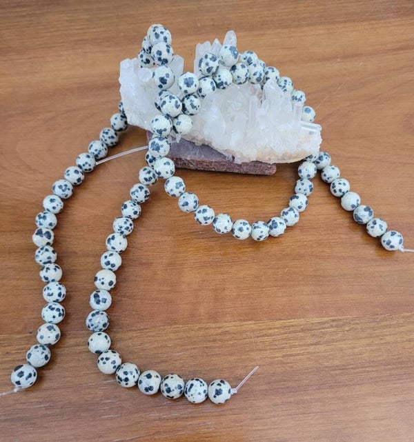 Fil de perles Jaspe Dalmatien 8 mm