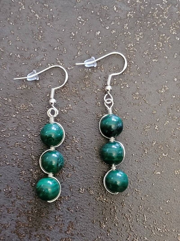 Boucles d'oreilles Malachites