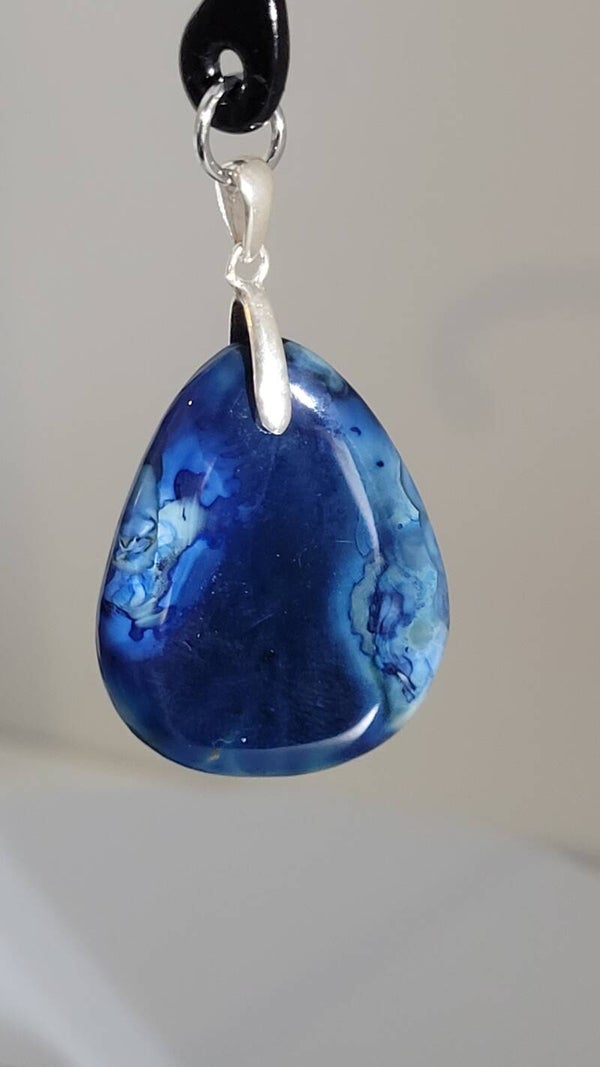 Pendentif Agate Bleue