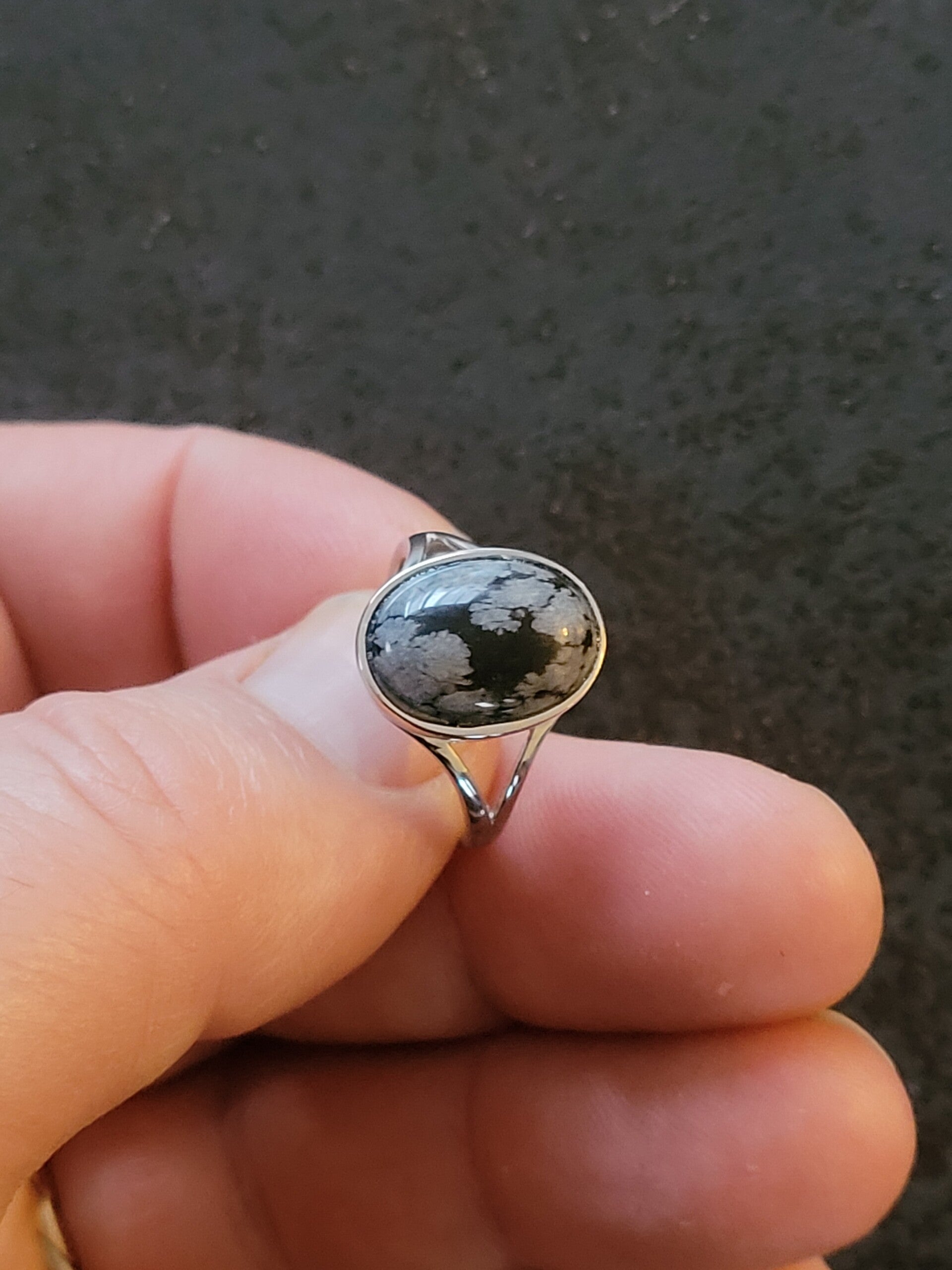 Bague Obsidienne Neige