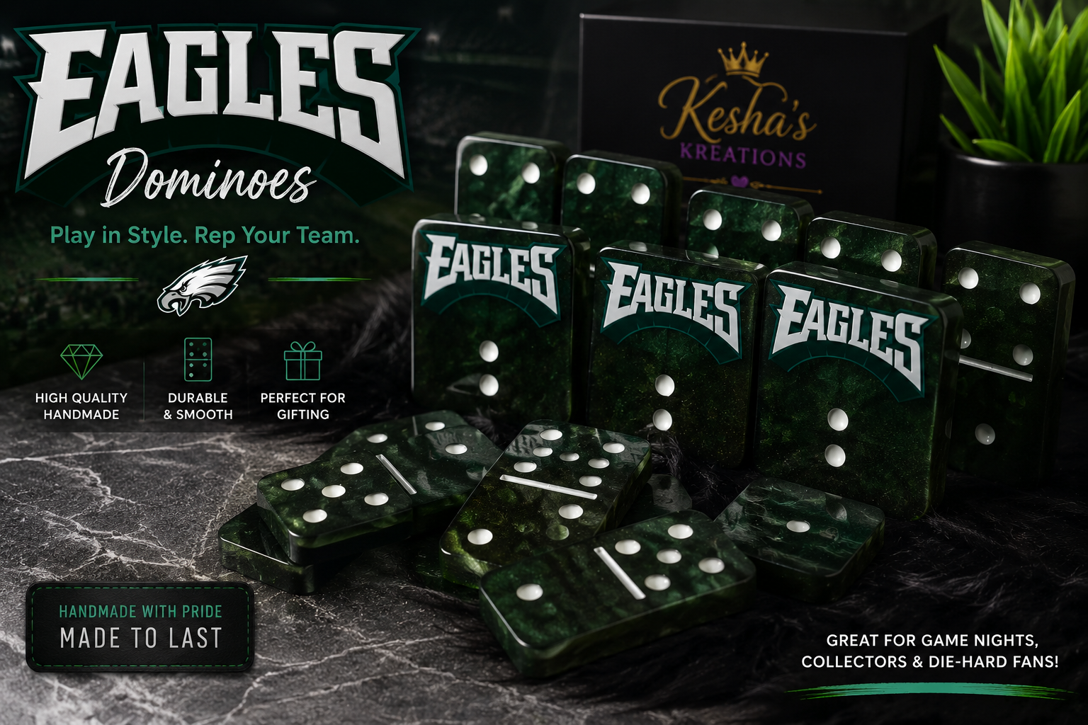 🦅 Eagles Custom Domino Set